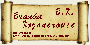 Branka Kozoderović vizit kartica